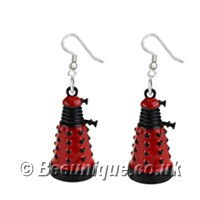Dalek Red Earrings - Click Image to Close